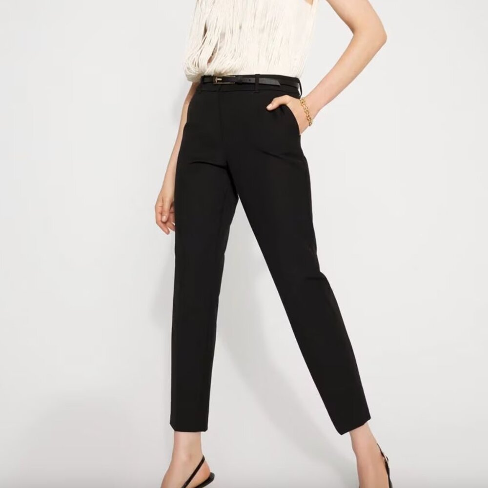 NEW White House Black Market Mid-Rise Elle Slim Ankle Pants in Black